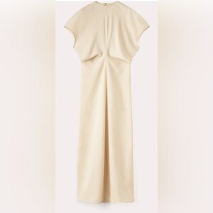 TOTEME Slouch waist dress bleached sand, size 6